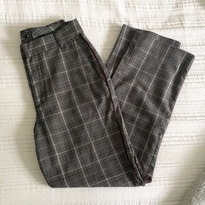 A&F Simone High Rise Ankle Flare Plaid Dress Pants